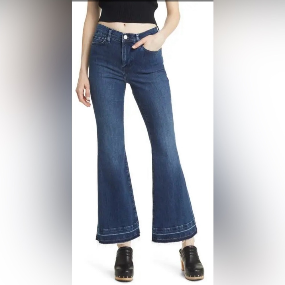 Frame Le Easy Flare Release Hem Jeans Thunderstorm Dark Wash High-Waist 31‎x30